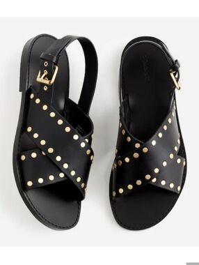 Madewell The Truly Crossover Sandal Leather Black 6.5